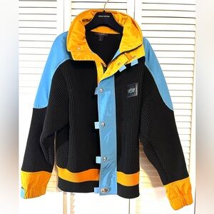 Louis Vuitton Black, Blue, and Orange Bomber Jacket